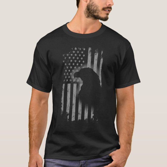 Patriotic Eagle American Flagga Vilda djur 1 T Shirt (Framsida)