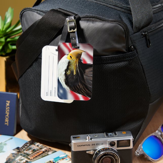 Patriotic/Eagle/American/USA Bagagebricka (Framsida & Baksida)
