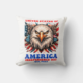 Patriotic Eagle Americana Throw Pillow Kudde