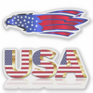 Patriotic Eagle and USA  Klistermärken
