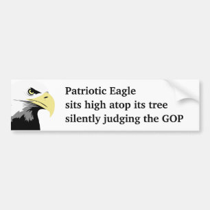 Patriotic Eagle Anti-GOP Politiskt humor Bildekal