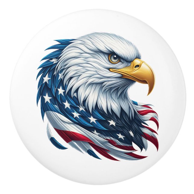 Patriotic Eagle Ceramic Knob Knopp (Framsidan)