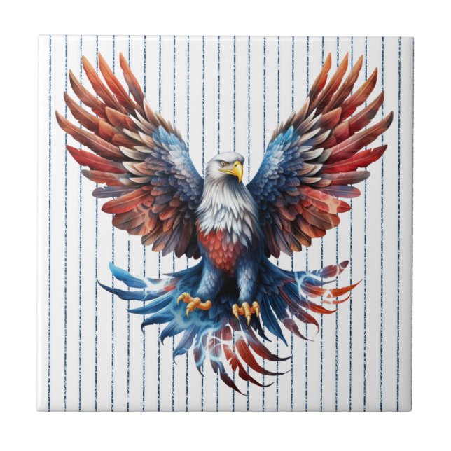 Patriotic Eagle Ceramic Tile Kakelplatta (Framsidan)