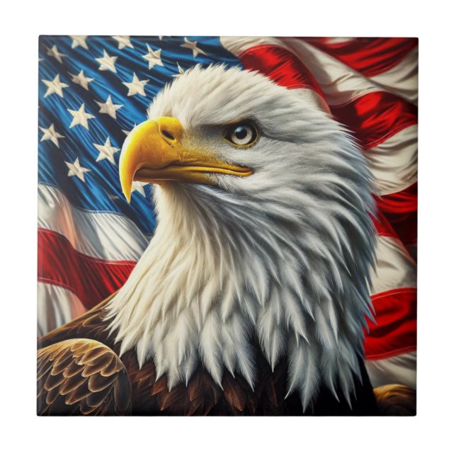 Patriotic Eagle Ceramic Tile Kakelplatta (Framsidan)