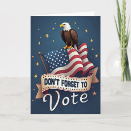 Patriotic Eagle Flag Vote Reminder Kort