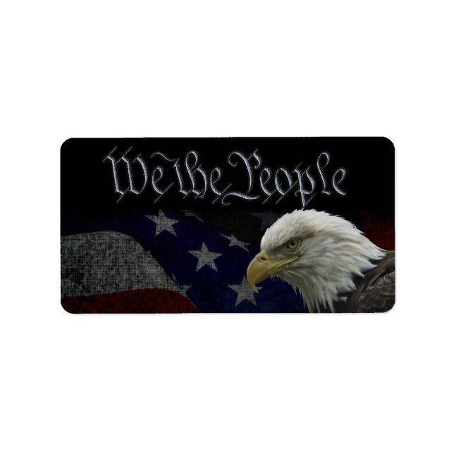 Patriotic Eagle & Flagga Adressetikett (Framsidan)