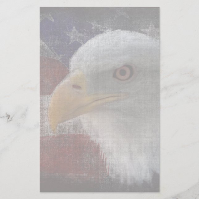 Patriotic Eagle & Flagga Brevpapper (Framsida)