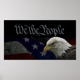 Patriotic Eagle & Flagga Poster