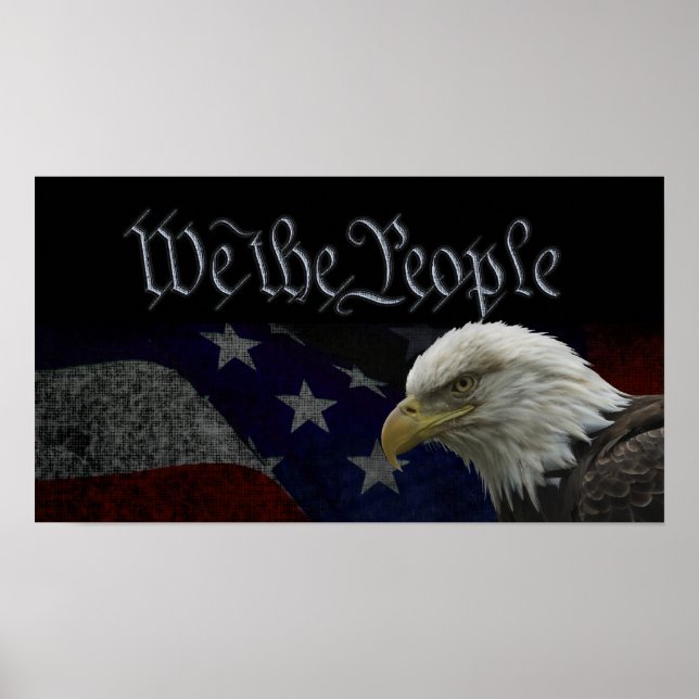 Patriotic Eagle & Flagga Poster (Framsidan)