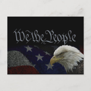 Patriotic Eagle & Flagga Vykort