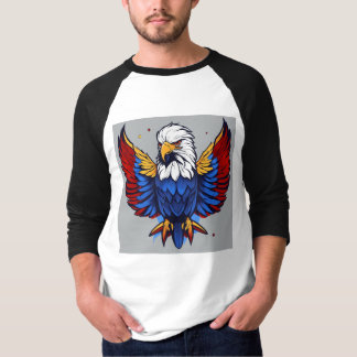 Patriotic Eagle Graphic Raglan Tshirt T Shirt