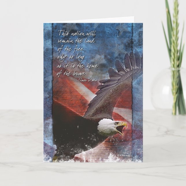 Patriotic Eagle in Flight Greeting Card Tack Kort (Framsida)