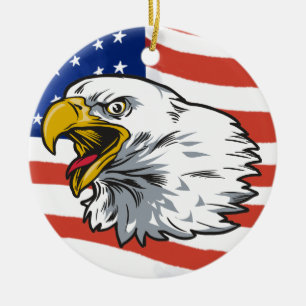 Patriotic Eagle Julgransprydnad Keramik