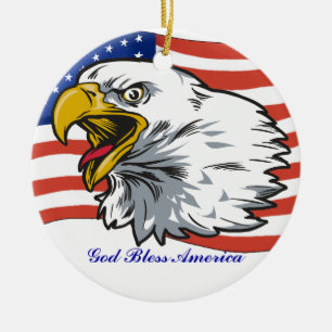 Patriotic Eagle Julgransprydnad Keramik