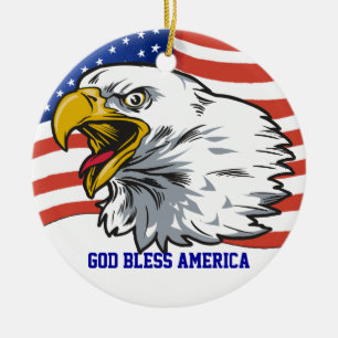 Patriotic Eagle Julgransprydnad Keramik