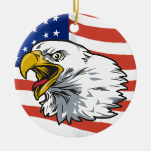Patriotic Eagle Julgransprydnad Keramik