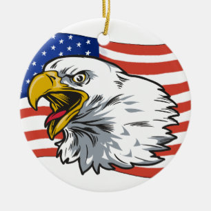 Patriotic Eagle Julgransprydnad Keramik