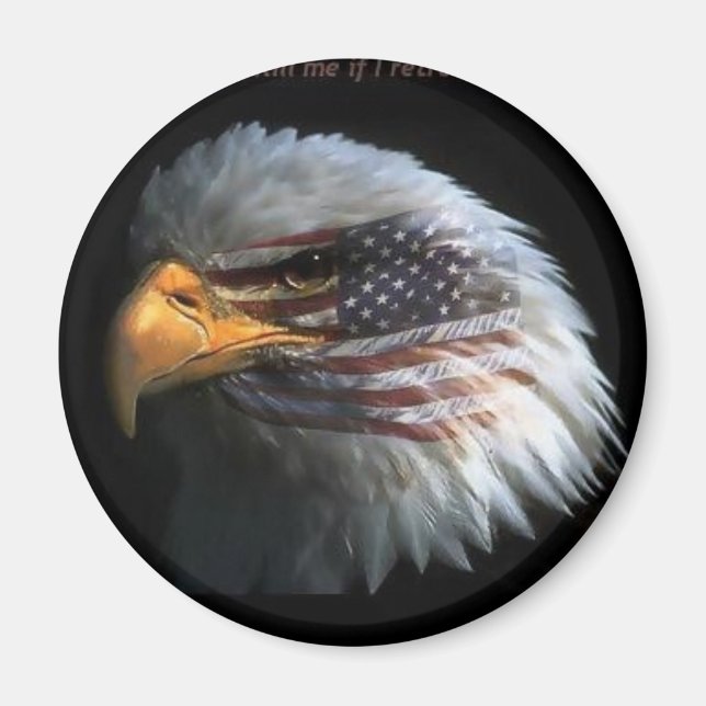 Patriotic Eagle med flagga bakgrund Magnet (Framsidan)