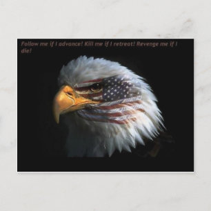 Patriotic Eagle med flagga bakgrund Vykort