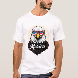 Patriotic Eagle med sunglass - Merica Pride Art T Shirt