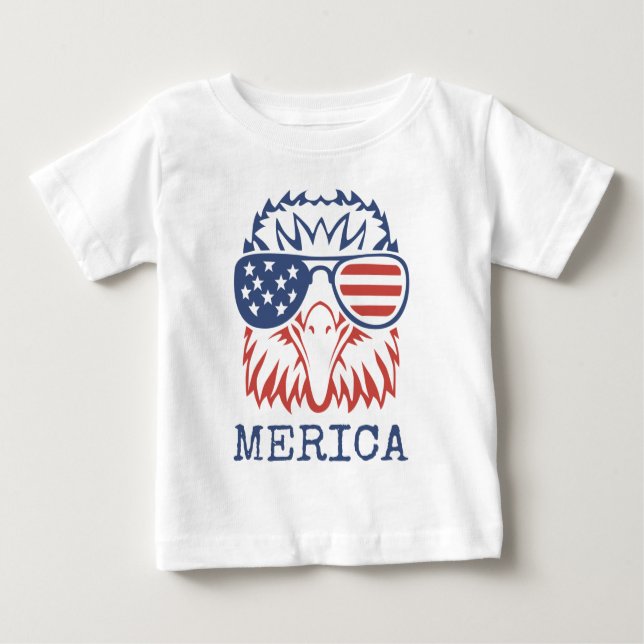 Patriotic Eagle Merica 4th of July American Flag T T Shirt (Framsida)