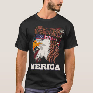 Patriotic Eagle Mullet 4:e juli Amerikanska Pridet T Shirt