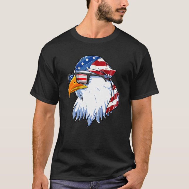 Patriotic Eagle Mullet 4 juli USA Fl T Shirt (Framsida)
