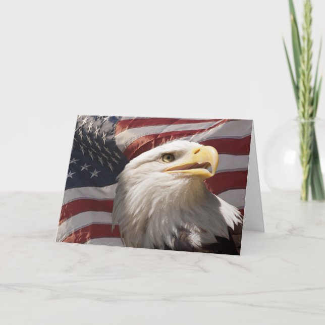 Patriotic Eagle Notecard Kort (Framsida)