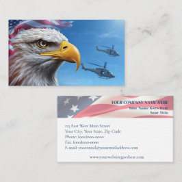 Patriotic Eagle och American Flagga med helikoptra Visitkort