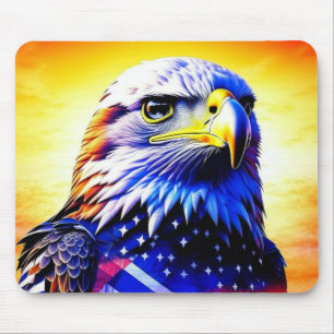 Patriotic Eagle och American Flagga Musmatta