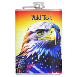 Patriotic Eagle och American Flagga Personlig Fickplunta