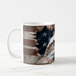 Patriotic Eagle och Flagga Ceramic Coffee Mugg
