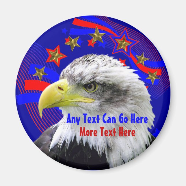 Patriotic Eagle och Guld Stars Magnet (Framsidan)