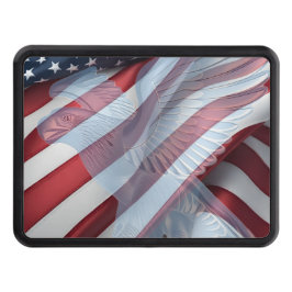 Patriotic Eagle över USA:s Flagga hicka täcke Dragkroksskydd