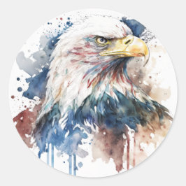 Patriotic Eagle Runt Klistermärke