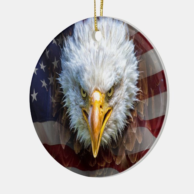 Patriotic Eagle - se bak Julgransprydnad Keramik (Vänster)
