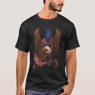 Patriotic Eagle Shirt 4:e juli USA American Fla T Shirt
