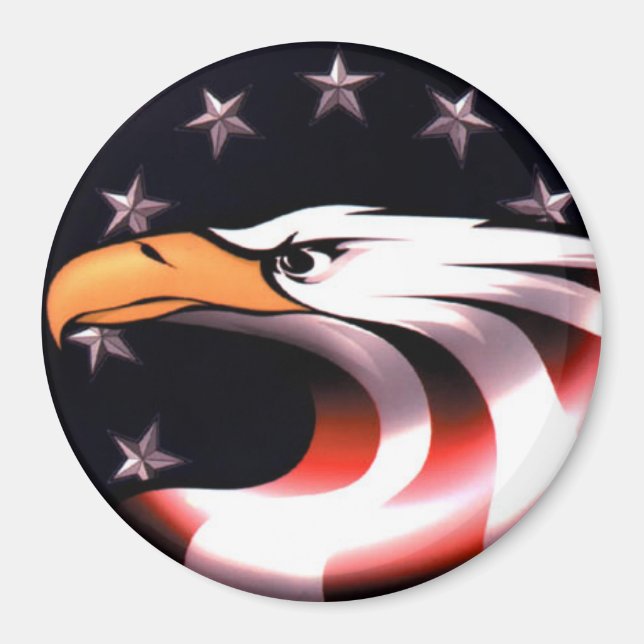 Patriotic Eagle Stars och stripes Magnet (Framsidan)