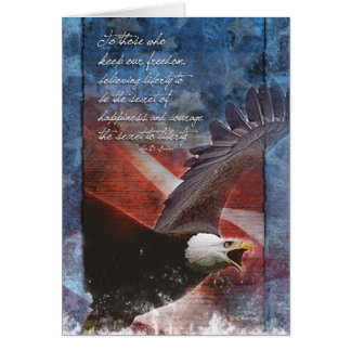 Patriotic Eagle under Flight Hälsningskort