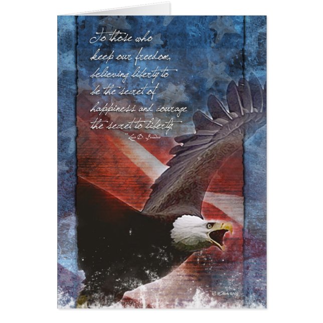 Patriotic Eagle under Flight Hälsningskort (Framsidan)