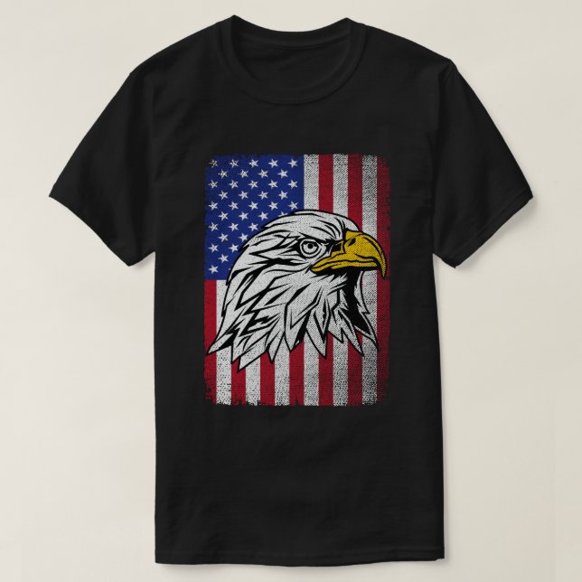 Patriotic Eagle USA American Flagga 4 juli  T Shirt (Design framsida)