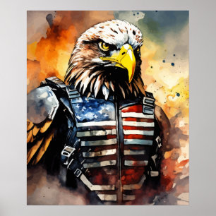Patriotic Eagle USA Amerikansk militär Poster