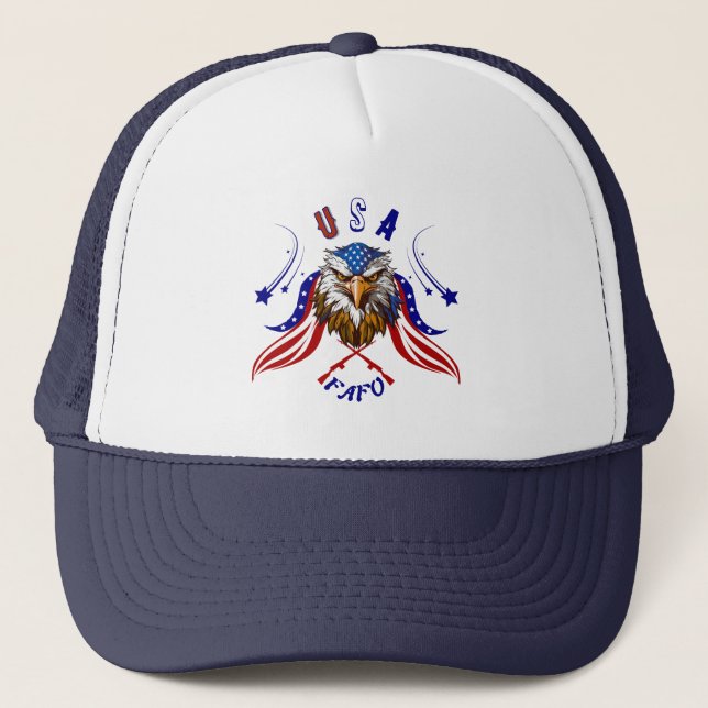 Patriotic Eagle USA FAFOTrucker Hat Keps (Framsida)