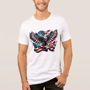 Patriotic Eagle USA flagga 4 juli T Shirt