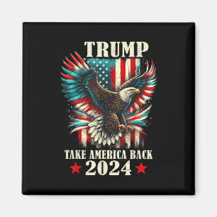Patriotic Eagle USA flagga Trump 2024 Ta Amerika B Magnet