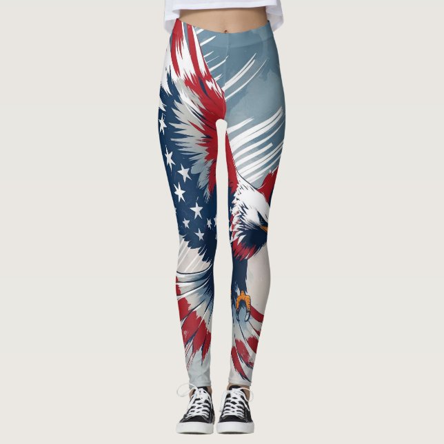 Patriotic Eagle USA Leggings (Framsida)