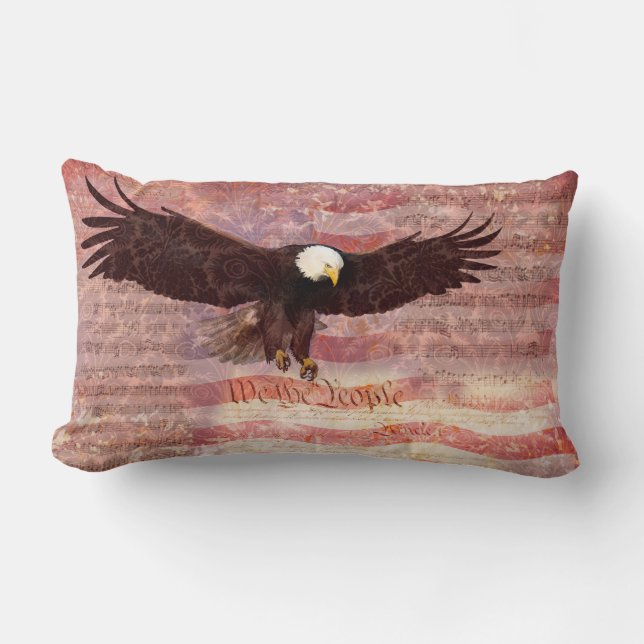 Patriotic Eagle Vi Decoupage Lumbarkudde (Framsida)