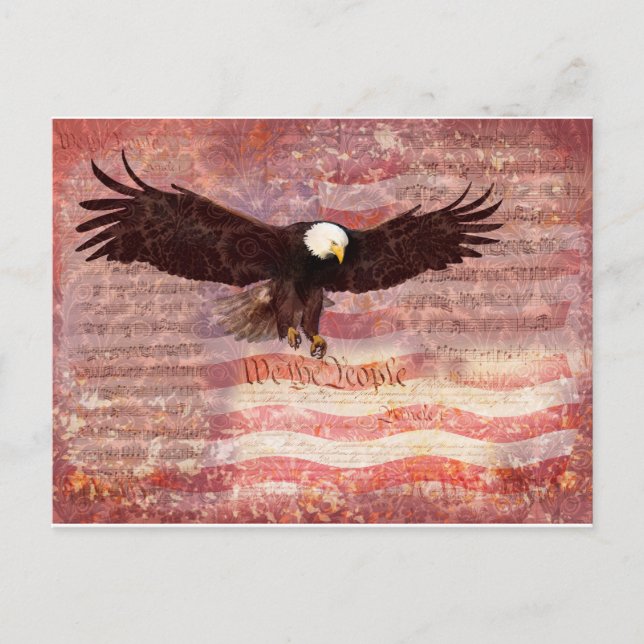 Patriotic Eagle Vi Decoupage Vykort (Framsida)