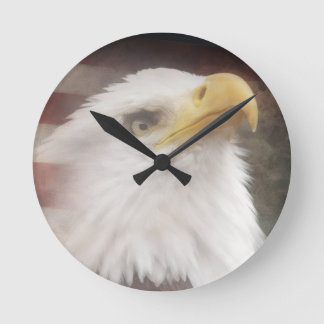Patriotic Eagle Wall Clock – American Decor Rund Klocka