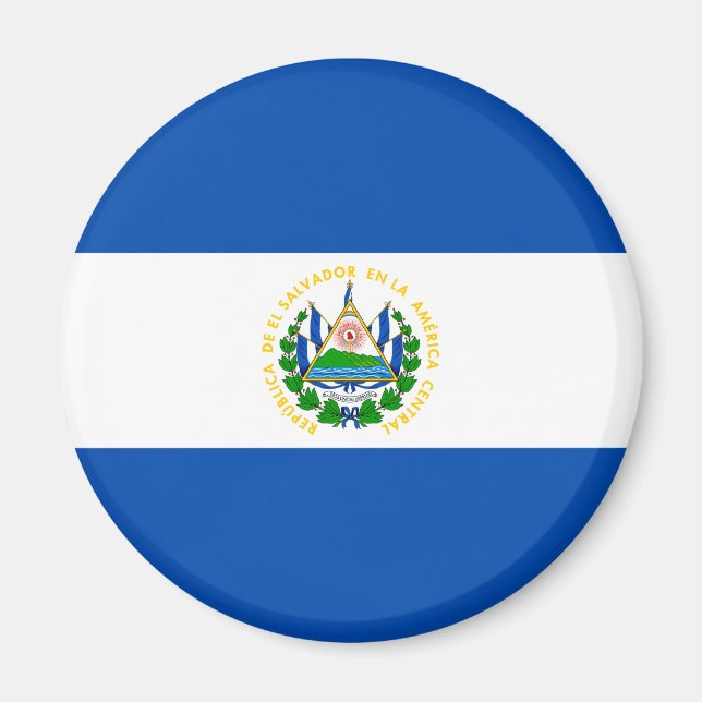 Patriotic El Salvador Flagga Magnet (Framsidan)